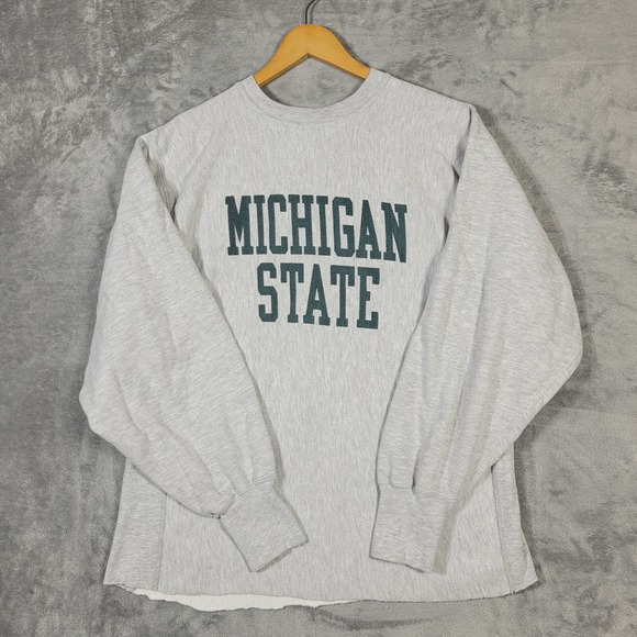 Vintage Michigan State Sweatshirt Champion Reverse Weave Womens XXL Spellout 80s - Picture 1 of 14